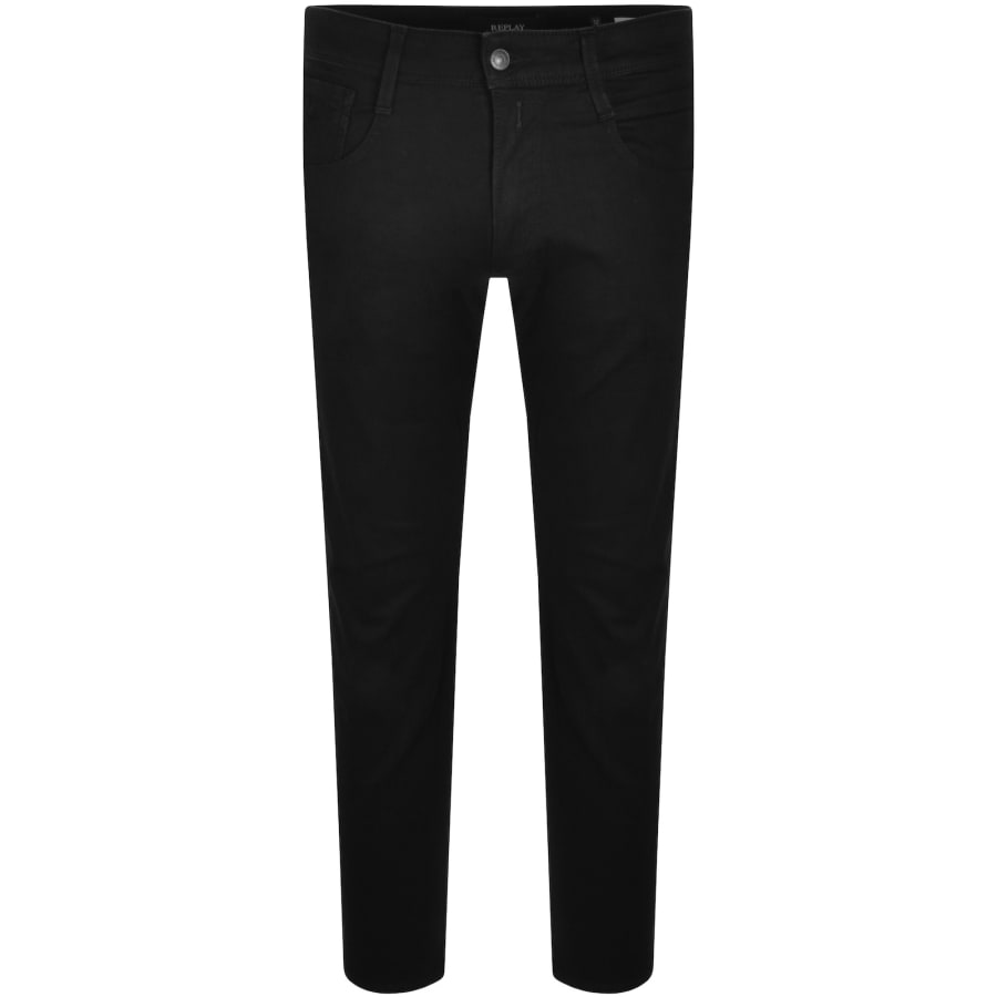 Replay Anbass Power Stretch Dark Wash Jeans Black